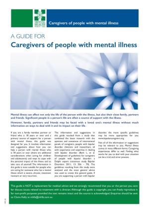 Caregivers of People with Mental Illness Mental Health First Aid Australia