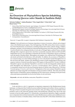 An Overview of Phytophthora Species Inhabiting Declining Quercus Suber Stands in Sardinia (Italy)