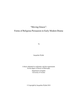 Forms of Religious Persuasion in Early Modern Drama