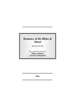 Romance of the Rhine & Mosel