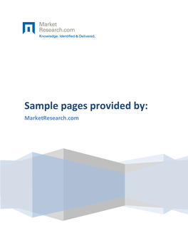 Sample Pages Provided By: Marketresearch.Com