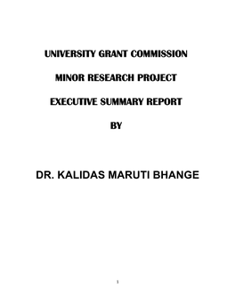 Dr. Kalidas Maruti Bhange