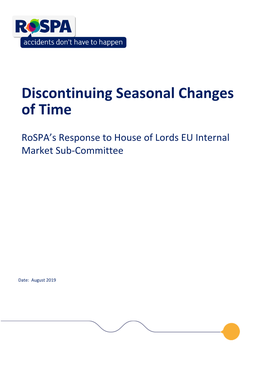 Discontinuing Seasonal Changes of Time