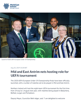 Mid and East Antrim Nets Hosting Role for UEFA Tournament