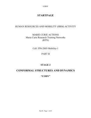 Startpage Conformal Structures and Dynamics