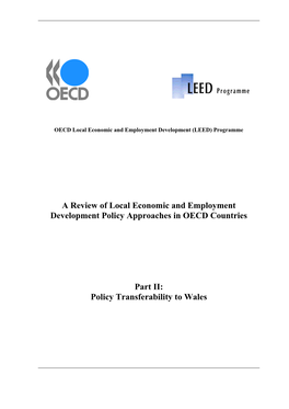 A Review of Local Economic and Employment Development Policy Approaches in OECD Countries