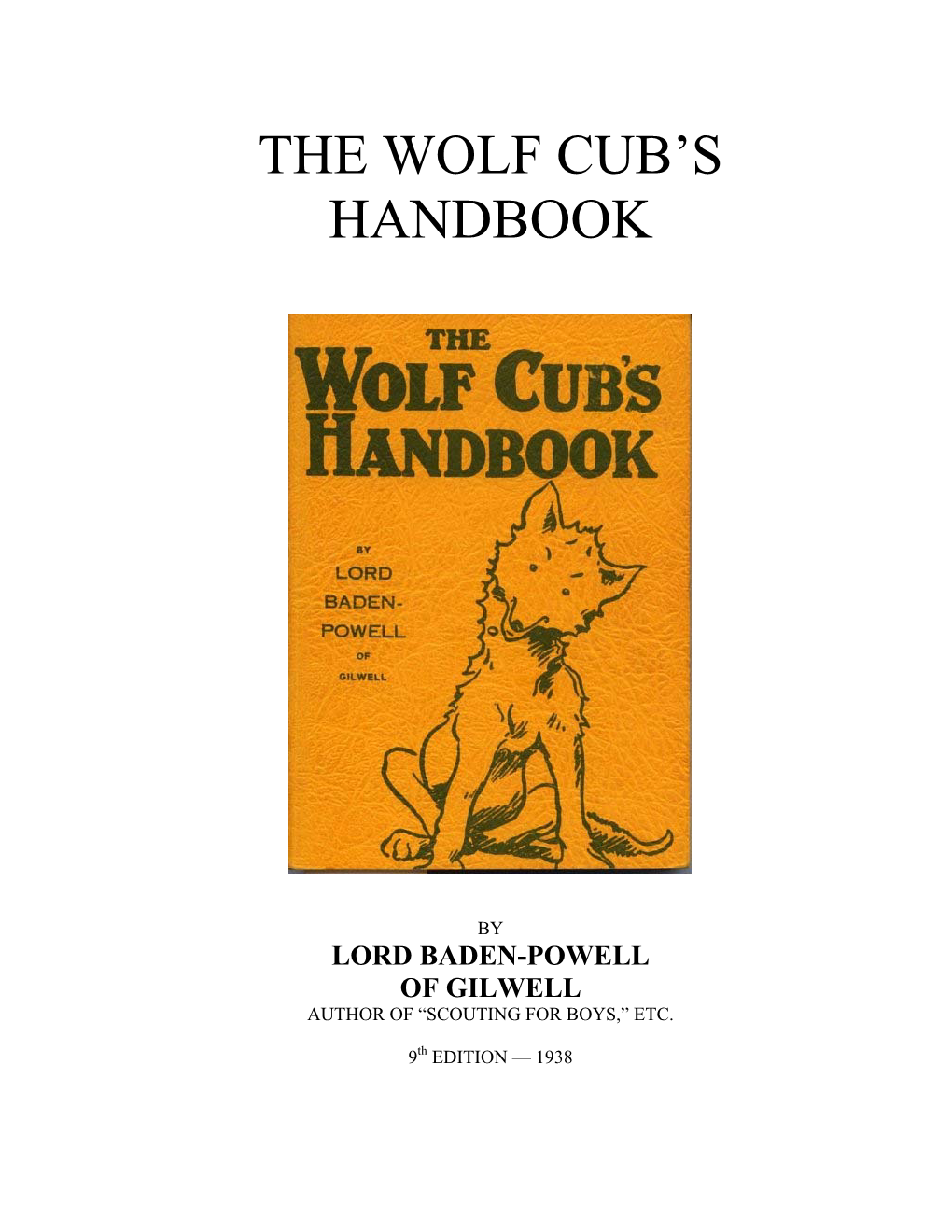 The Wolf Cub's Handbook