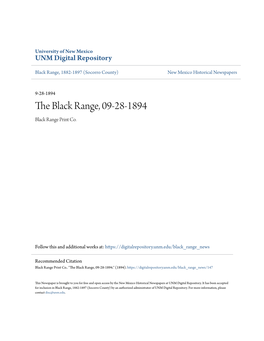 The Black Range, 09-28-1894