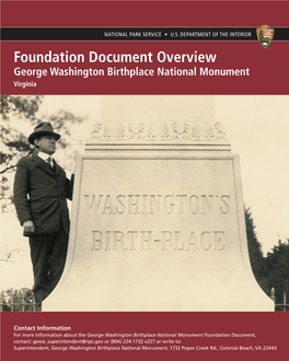 George Washington Birthplace National Monument Foundation Document Overview