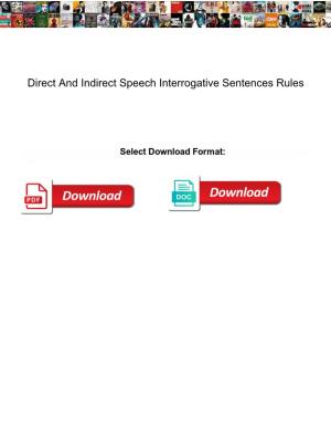 Direct and Indirect Speech Interrogative Sentences Rules