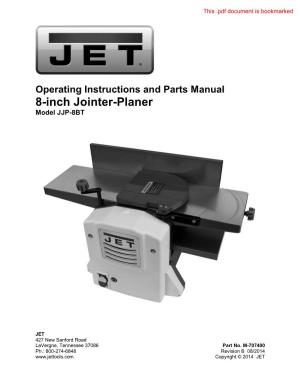 8-Inch Jointer-Planer Model JJP-8BT