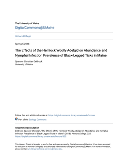 The Effects of the Hemlock Woolly Adelgid on Abundance and Nymphal Infection Prevalence of Black-Legged Ticks in Maine