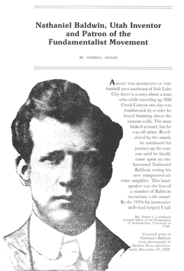 Nathaniel Baldwin, Utah Inventor and Patron of the Fundamentalist Movement