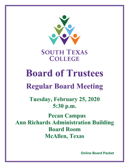 2020-02-25 Regular Board Meeting Packet
