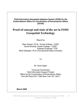 Proof of Concept and State of the Art in FOSS Geospatial Technology