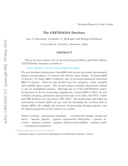 The GLENDAMA Database