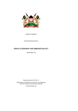 Kenya Citizenship and Immigration Act