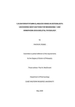 1,25-Dihydroxyvitamin D3-Induced Genes in Osteoblasts