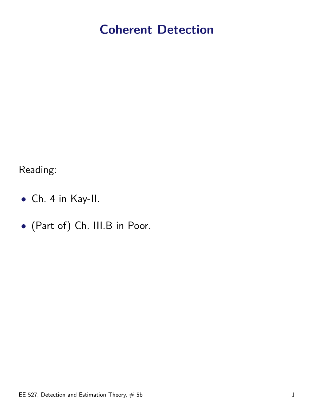 Coherent Detection