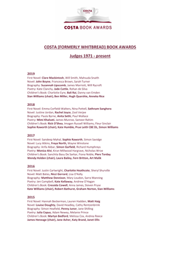 Costa Book Awards