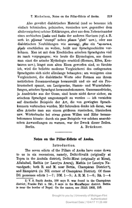 Notes on the Pillar-Edicts of Asoka. 219