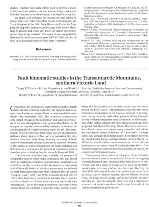 Fault Kinematic Studies in the Transantarctic Mountains, Southern Victoria Land TERRY J