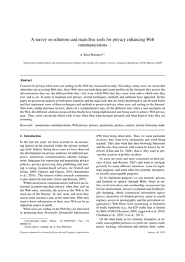 A Survey on Solutions and Main Free Tools for Privacy Enhancing Web Communications