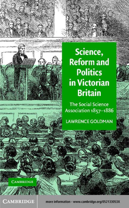 SCIENCE, REFORM, and POLITICS in VICTORIAN BRITAIN: the Social