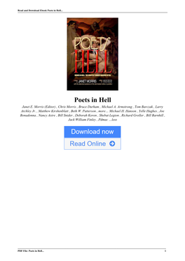 Poets in Hell by Janet E. Morris (Editor) , Chris Morris , Bruce