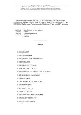 Commission Regulation (EU) No 231/2012