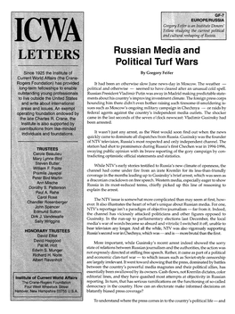 Russian Media and Politicle Turf Wars