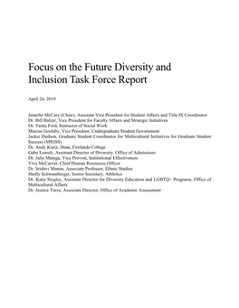 Diversity and Inclusion Task Force Report