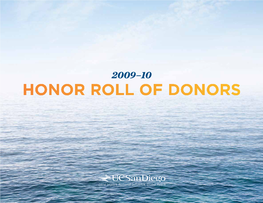 Honor Roll of Donors