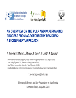 An Overview on the Pulp and Papermaking Process from Agroforestry Residues: a Biorefinery Approach