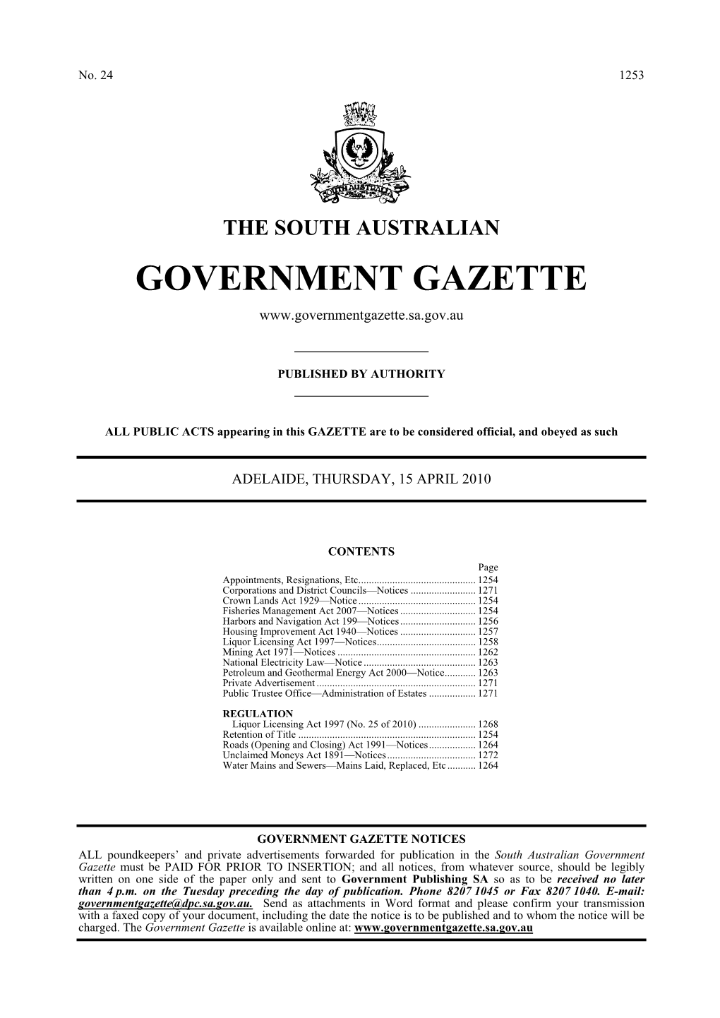 Government Gazette