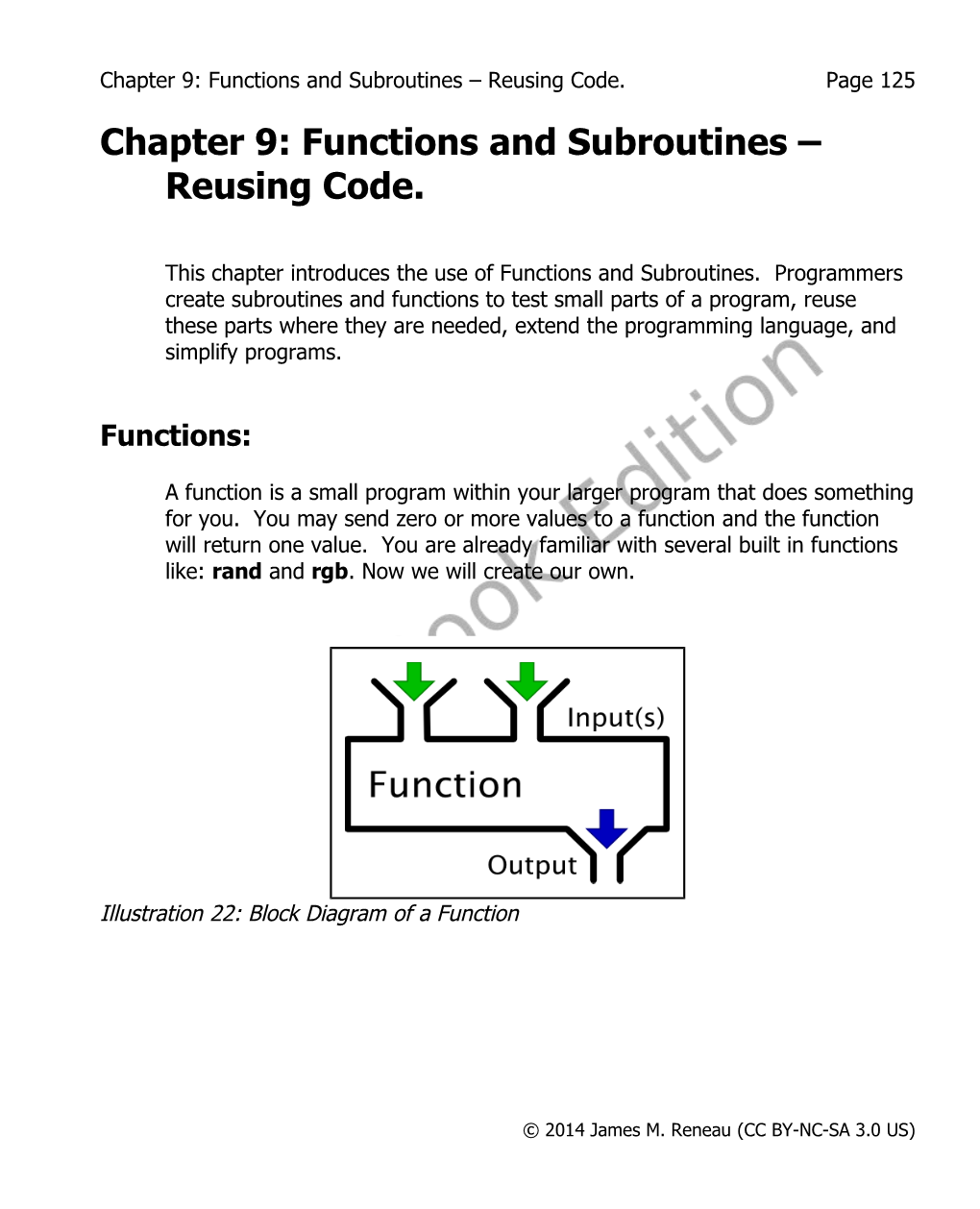 Chapter 9: Functions And Subroutines – Reusing Code. Page 125 Chapter 9 ...