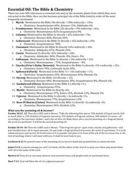 Bible Oils and Chemistry