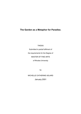 The Garden As a Metaphor for Paradise