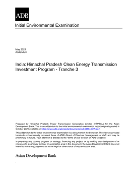 43464-027: Himachal Pradesh Clean Energy