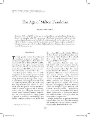 The Age of Milton Friedman