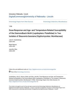 Dose-Response and Age- and Temperature-Related Susceptibility