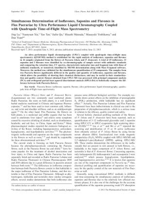 Simultaneous Determination of Isoflavones, Saponins And