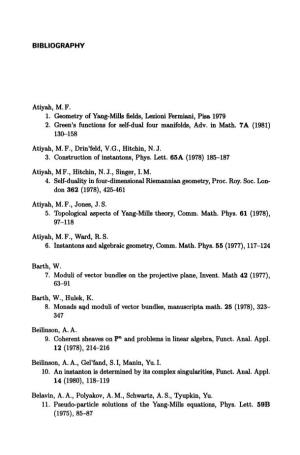 Atiyah, M.F. 1. Geometry of Yang-Mills Fields, Lezioni Fermiani, Pisa 1979 2