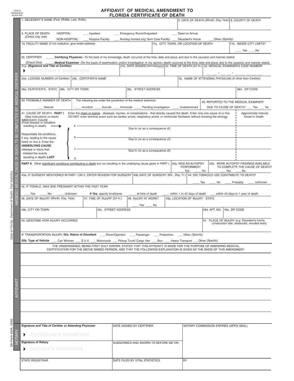 Affidavit of Amendment to Medical Certification of Death - DocsLib