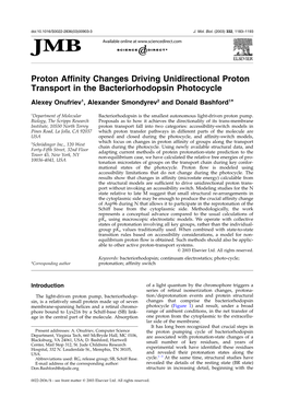 Proton Affinity Changes Driving Unidirectional Proton Transport In