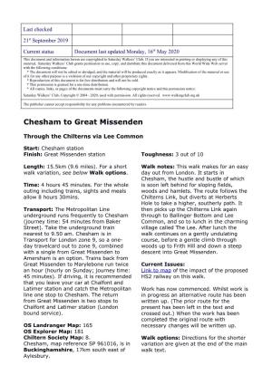 Chesham to Great Missenden