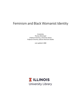 Feminism and Black Womanist Identity