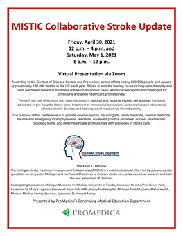 MISTIC Collaborative Stroke Update