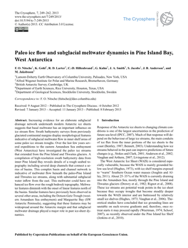 Paleo Ice Flow and Subglacial Meltwater Dynamics