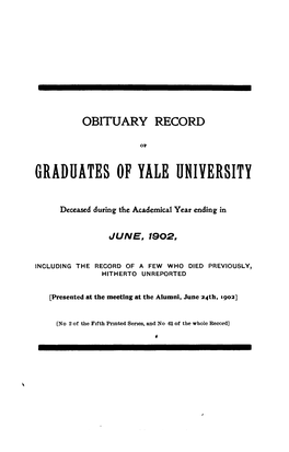 1901-1902 Obituary Record of Graduates of Yale University